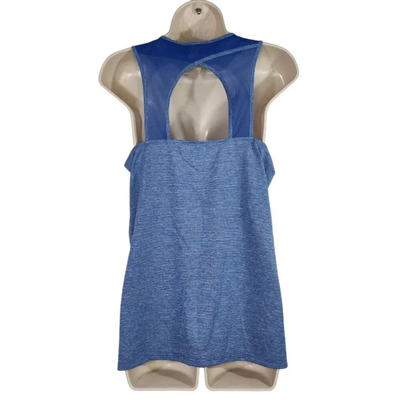 BCG Blue Tank Top Women Size M Sleeveless Athletic Workout Open Back - Picture 3 of 7